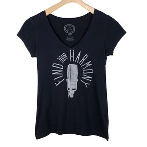Life is Good Find Your Harmony Microphone Fitted Shirt Black Size Small
